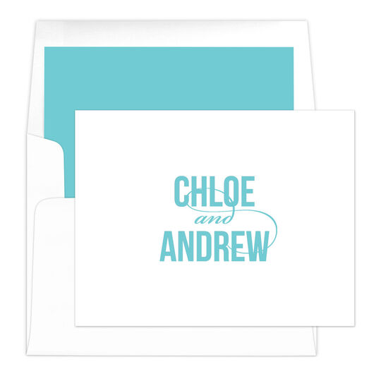 Modern Couple Folded Note Cards